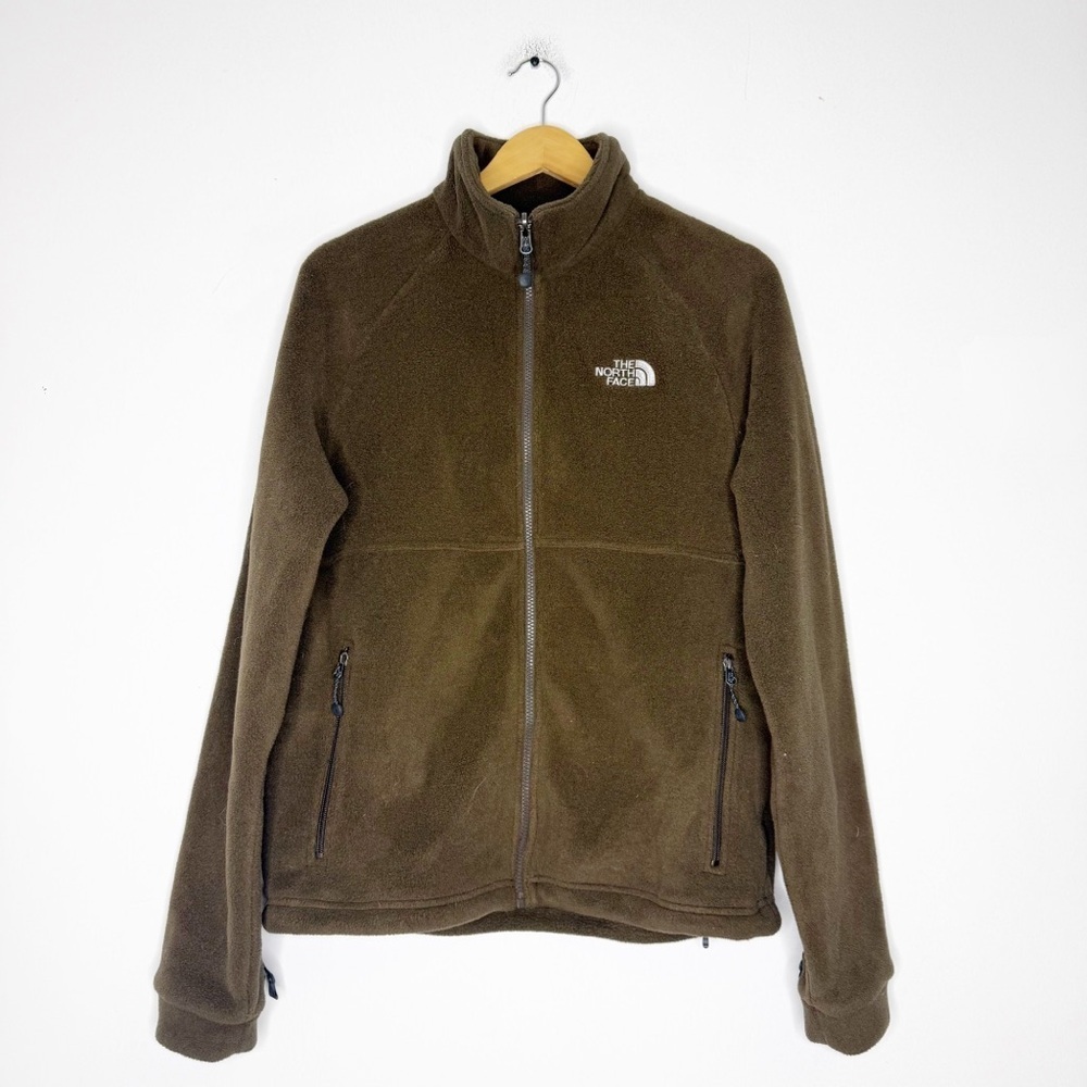 The North Face Brown Full Zip Fleece Jacket Mens Medium Thick Warm Vintage
